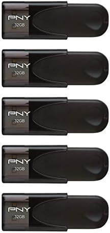 PNY 32GB Anexe 4 USB 2.0 Flash Drive 5-Pack, Black & 32GB Turbo AcastE 3 USB 3.0 Flash Drive 5-Pack