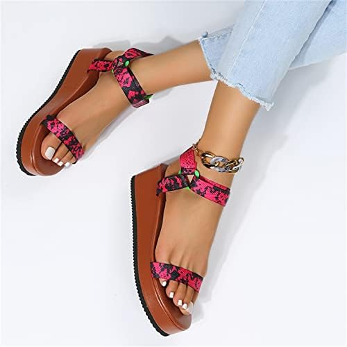 Ladies Fashion Summer Summer Sanvas colorido Tie Tye redonda Plataforma de cunha sandálias Sandálias de prata Mulheres