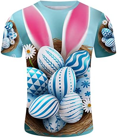 2023 New Mens Páscoa Bunny Egg Festival Digital 3D Camisa impressa camiseta blusa de top t camisetas homens pacote algodão