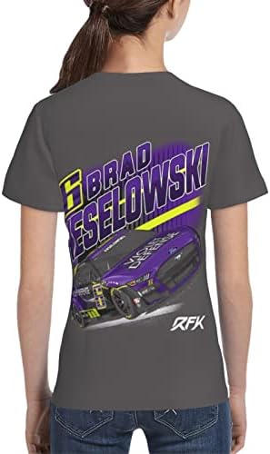 Asfrsh Brad Keselowski 6 camisa para menina adolescente e garoto impressão de manga curta Tee Athletic Classic Shirt Camiseta