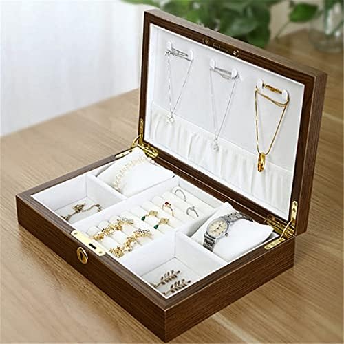 Jewelry Jewelry Box de jóias de madeira Jydqm Exibição de exibição Brincos de colar de anel de capa Brincos de colar