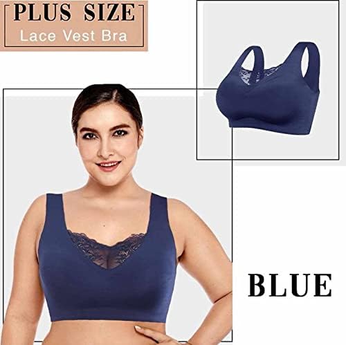 Bras de tamanho grande para mulheres Comfort Wire Free Bra Bra renda sem costura Suporte Sports Sports Bralette fêmea de