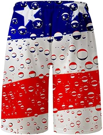 Shorts de maiô casual masculino bandeira dos EUA impressão grande e alta cuecas de boxe de banho de banho de gado