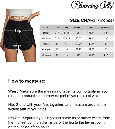 Blooming Jelly Women's High Wistide Shorts Running Sport Sport Sport Athletic Shorts ativos com bolso