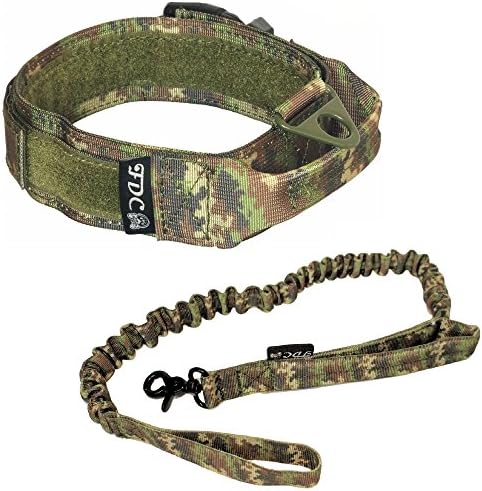 Colar tático de cachorro com coleira bungee manusear treinamento pesado exército militar largura de 1,5in fivela de fivela e loop de fivela de plástico