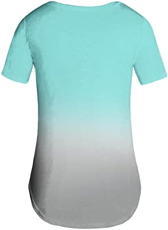 Camiseta de verão casual de míshui para mulheres tinta tingra de mangas curtas de cor sólida ao ar livre camiseta causal