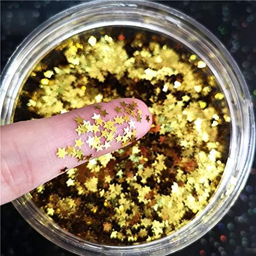 Tiny Stars Glitter Confetti 3mm estrelas de confete laser laser para decoração de festas, artesanato de bricolage, unhas