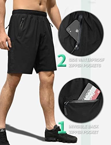 BVVU Men's Athletic Runks Surquites Quick Dry 7 Ginástica leve de ginástica com bolsos Casual de basquete para basquete