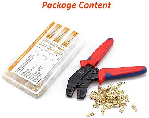 Kit de ferramentas de crimpagem de mijas de arame, auto-ajuste o wire crimper awg 22-16 com 600pcs masculino e feminino