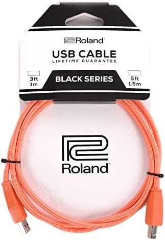 Roland Interconect Cable, USB-A para micro-USB, tecido verde, 10 pés