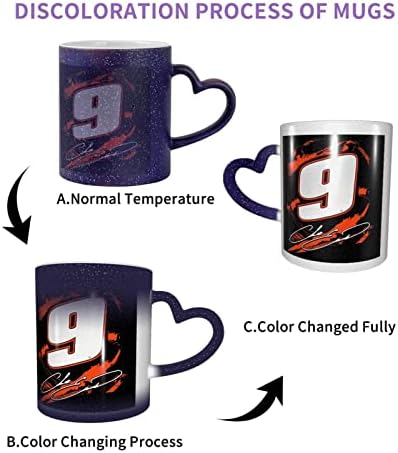 Chase Elliott 9 Canecas mágicas Cuple de cor de cor com imagens Cupo sensível ao calor Novo design exclusivo Cerâmica Starry Sky