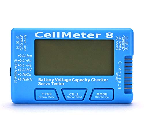 SOLOOOD RC CellMeter 8 Capacidade de bateria digital Visor de bateria LIPO Testador de tensão para Lipo Life Li-Ion Nimh