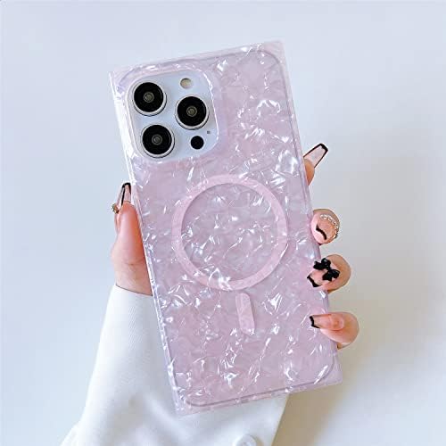 Cocomii Square iPhone 14 Pro Max Case - Square Pearl Glitter Magsafe - Compatível com MagSafe - Slim - Light - Glossy - MotherOfpearl