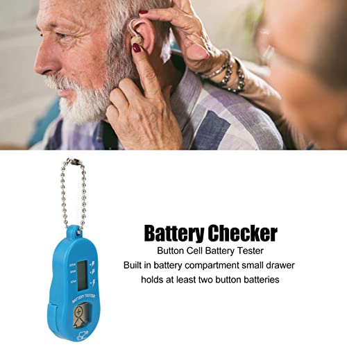 Testador de bateria do aparelho auditivo, pequeno Tamanho da tela LCD Botão Botão Battery Tester Capacidade de energia Medindo o testador