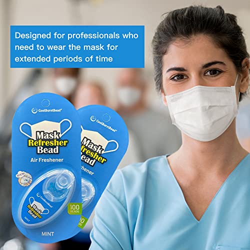 Refrescador de máscara facial coolburstbead, fragrância refrescante de longa duração e forte, 2-pacote, com óleos essenciais naturais