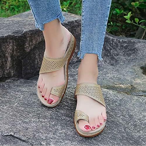 Sandálias romanas para mulheres stromestone anel de dedão chinelos de dedo do dedo do dedo do verão praia vintage