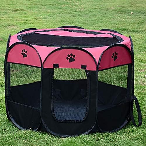 Yijkgfh oxford pano dobrável camas de animais de estimação, gato de cachorro gaiol gaiola exercício portátil kennel-c 73x73x43cm