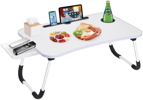 Bandeja de mesa de mesa de laptop bandeja com suporte/gaveta para cama/sofá/sofá/estudo/leitura/escrita no piso baixo