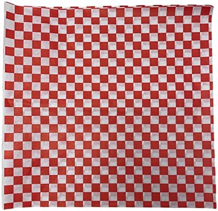 Regency envolve folhas de graxa à prova de cestas para forrar cestas de pão e sanduíches de embrulho, 12 x12, 100 contagem, vermelho