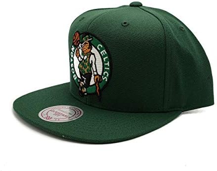 Mitchell e Ness Boston Celtics Wool verde sólido Capéu de snapback ajustável