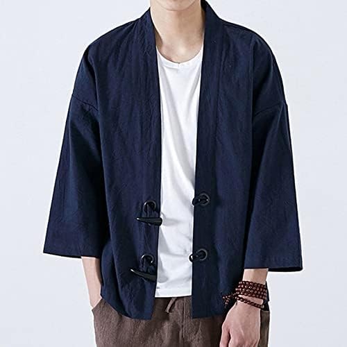 Jaquetas para homens moda moda japonesa yukata casual casual quimono outwear algodão solto jaquetas