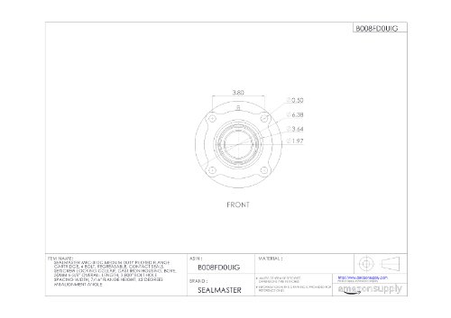 Sealmaster MFC-310C Cartucho de flange pilotado de serviço médio, 4 parafuso, regressável, vedações de contato, colar