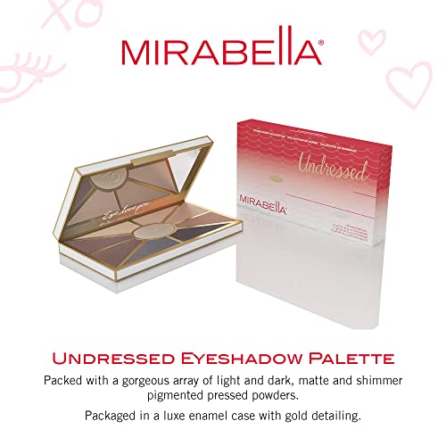 Mirabella Eyeshadow Palette, despir - Eye Love You Collection, Powders pressionados ultra -pigmentados neutro - cores foscas