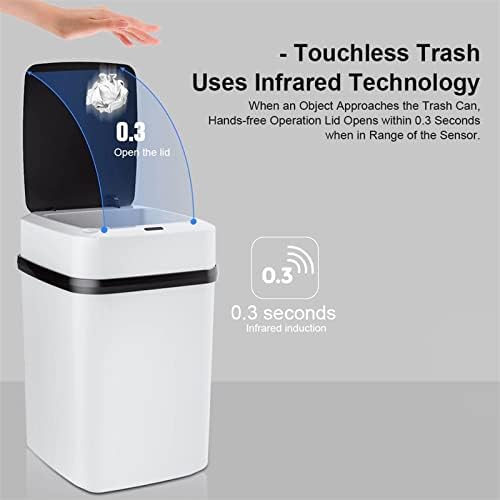 Lixo de sensor inteligente nuopaiplus, lixo inteligente pode lixo automático de banheiro de cozinha com lixo de lixo de
