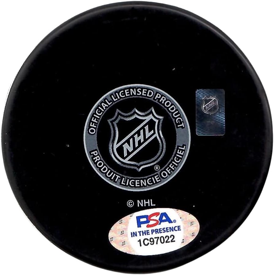 Mike Richter autografou assinado Puck NHL New York Rangers PSA COA