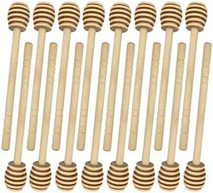 MollensiUer 16 Pack Wood Honey Dippers Gre Drizzler Sticking Stick para dispensa de panela de jarro de mel