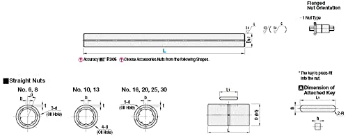 Splocable Ball Splines - padrão 8mmx300mm 1pc