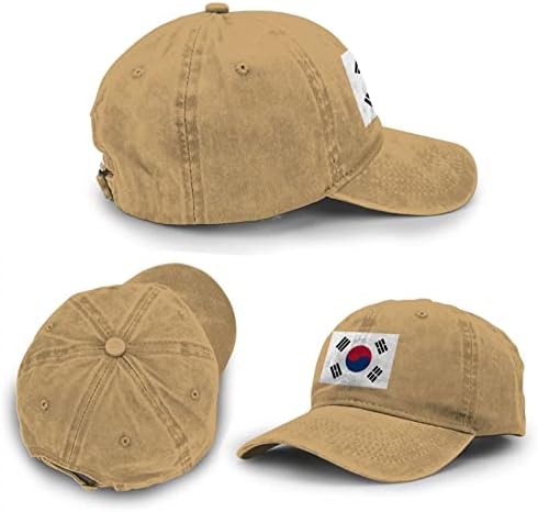 As bandeiras sul -coreanas Bandy Baseball Caps Unissex Soft Casquette Cap moda jeans hat vintage ajustável pai chapéu preto