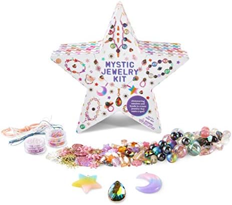 Kid Made Modern - Mystic Jewelry Kit - Jóias DIY Conjunto de artesanato para meninas - infantil artes e ofícios - contas coloridas, encantos, pingentes, cordões - para crianças de 6 anos ou mais