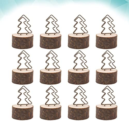 Aboofan 24 PCs Nota Tree Party- Menu de madeira para ornamentos de fios de casamento retrô Número do hotel - Birthday Office Stands