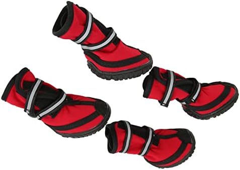 Botas de cachorro 4pcs de heepdd, protetor de pata de cachorro para cães de cachorro macio com tiras reflexivas para