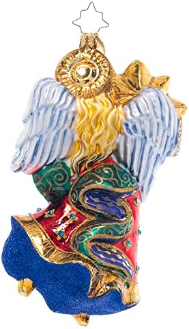 Christopher Radko criado à mão European Glass Christmas Decorativa Ornamento, Anjo de Estrela de Natal