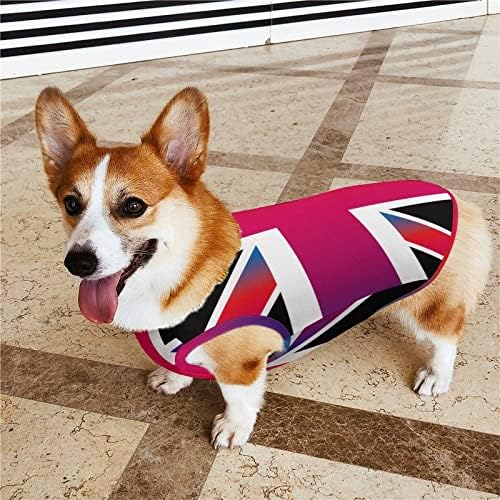 Union Jack England Flags Dog Voltar Petshirt Sweetshirt Dog Anot para pequenos cães e gatos médios m