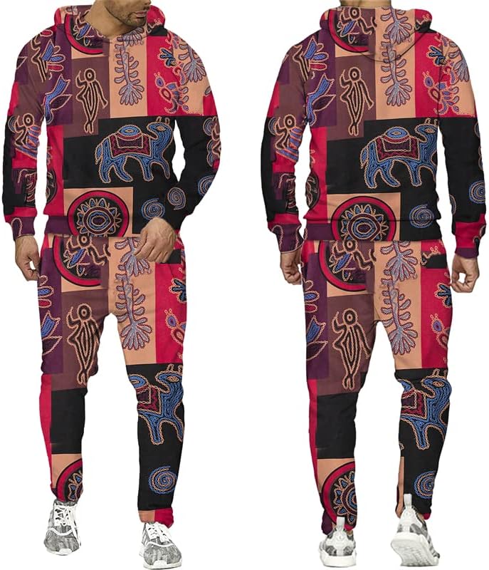 Padrão de outono da primavera moletons e calças imprimidos em outono define harajuku pulôver moletons casuais