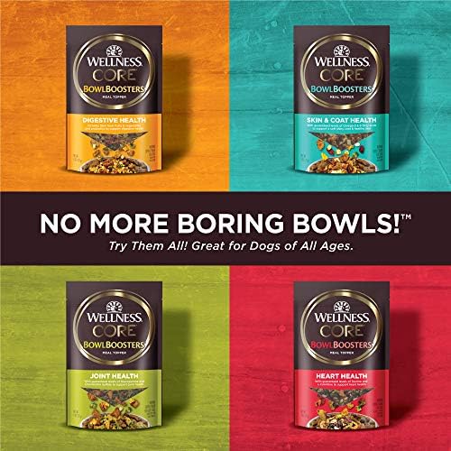 Pacote de Wellness Core Bowl Boosters Health & Skin & Cot Dog Food Topper, 4 onças de bolsa