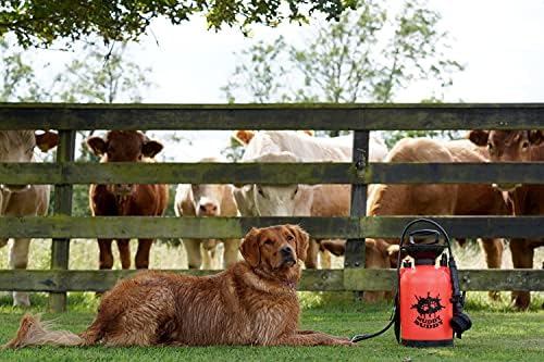 Muddy Buddy Portable Dog chuveiro com escova 1.3 Gal - lavadora de cachorro, também ótima para cavalos e para limpar seu carro,