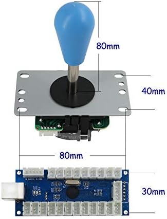 SJ@JX Arcade 2 Jogador Controlador de jogo Stick Kit Diy Botões LED