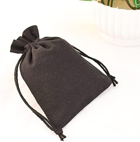 Craft Jaipur 100 bolsa de embalagem de jóias de jóias de embalagem, bolsas de jóias pretas, sacolas de favor do casamento, sacos de presente de 4x5 polegadas em massa