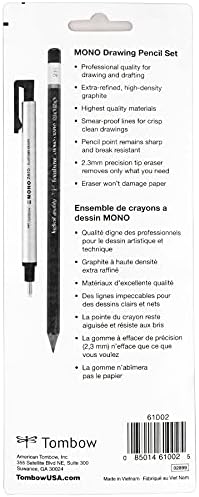 TOMBOW 61002 MONO DESENHO CONJUNTO DE LAVAMENTO, COMBO 6-PACK. Conjunto de lápis de grafite de qualidade profissional com precisão Zero Broather