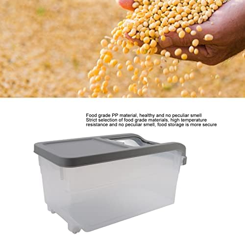 Contêiner de armazenamento de arroz de chiciris, 22 libras de dispensador de cereais transparentes de arroz transparente