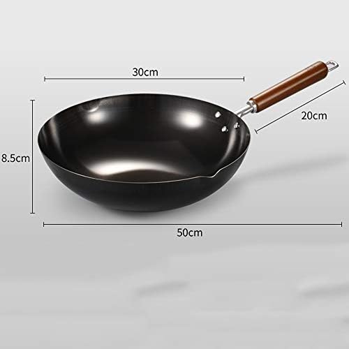 Shypt ferro panela 30 cm de saúde não revestida wok não-bastão fogão a gás panela de fogão universal universal