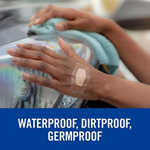 NexCare Bandragens claras à prova d'água para o joelho e cotovelo, deixa resíduos adesivos mínimos na pele quando removidos, permanece na pele no banho, chuveiro ou piscina