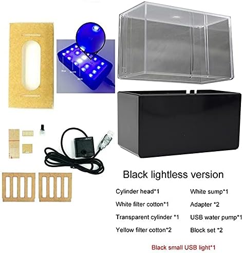 Wpyyi mini peixe tanque de tanques de mesa marítima aquapônica aquarium tigela com fliter de água LED LUZ