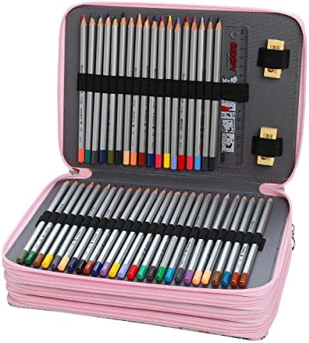 YZK 200 Slots coloridos Lápis Dixura Oxford Lápis com o oraingizador de lápis de fechamento com zíper para canetas de aquarela