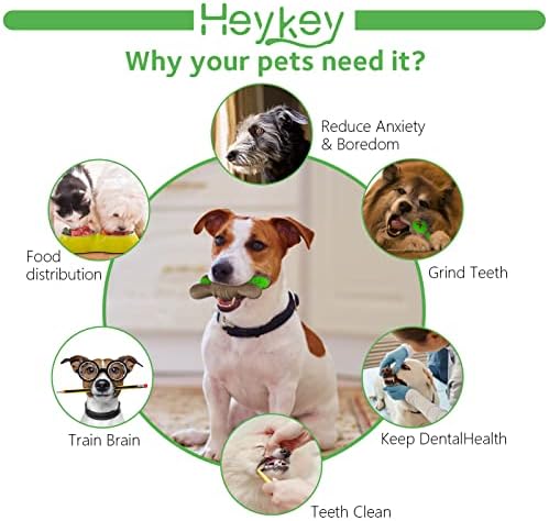 Heykey Dog Chew Toys para cachorros pequenos cães médios, brinquedos duráveis ​​de cachorro duráveis ​​para mastigar agressivos pequenas raças médias, brinquedos para cães de distribuição de alimentos, seguros para mastigar, sabor de frango