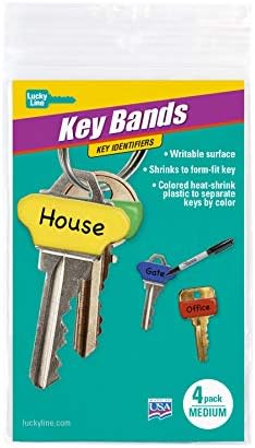 Lucky Line Colorful Key Bands - Identificadores -chave Médio, 4 pacote